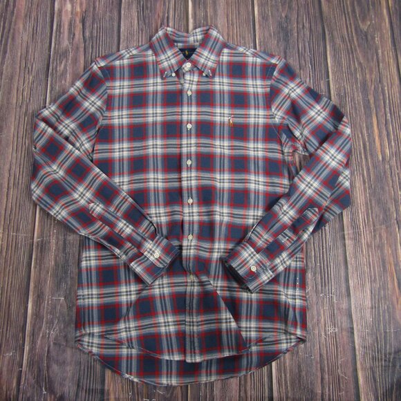 Ralph Lauren Other - Ralph Lauren Mens Small Blue Red Plaid Button Down Dress Shirt Logo Classic Fit